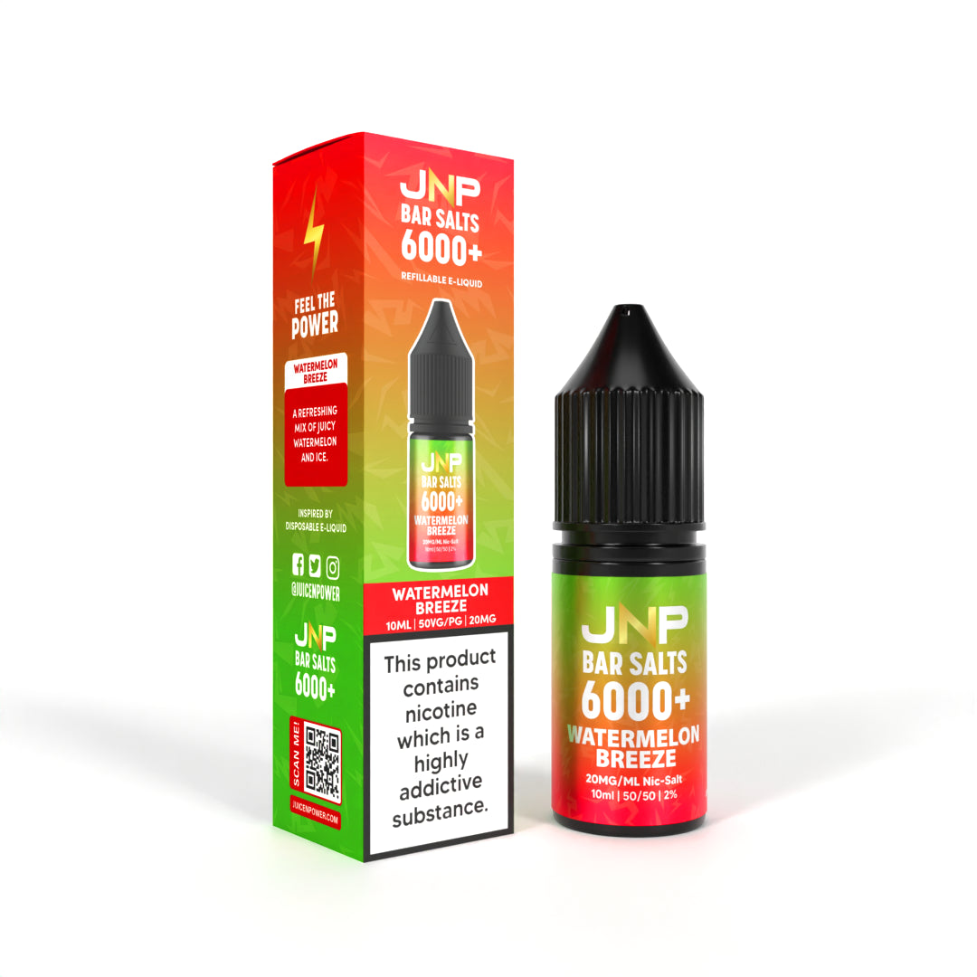 JNP Bar Salts 6000+ Watermelon Breeze Nicotine Salt 10ml
