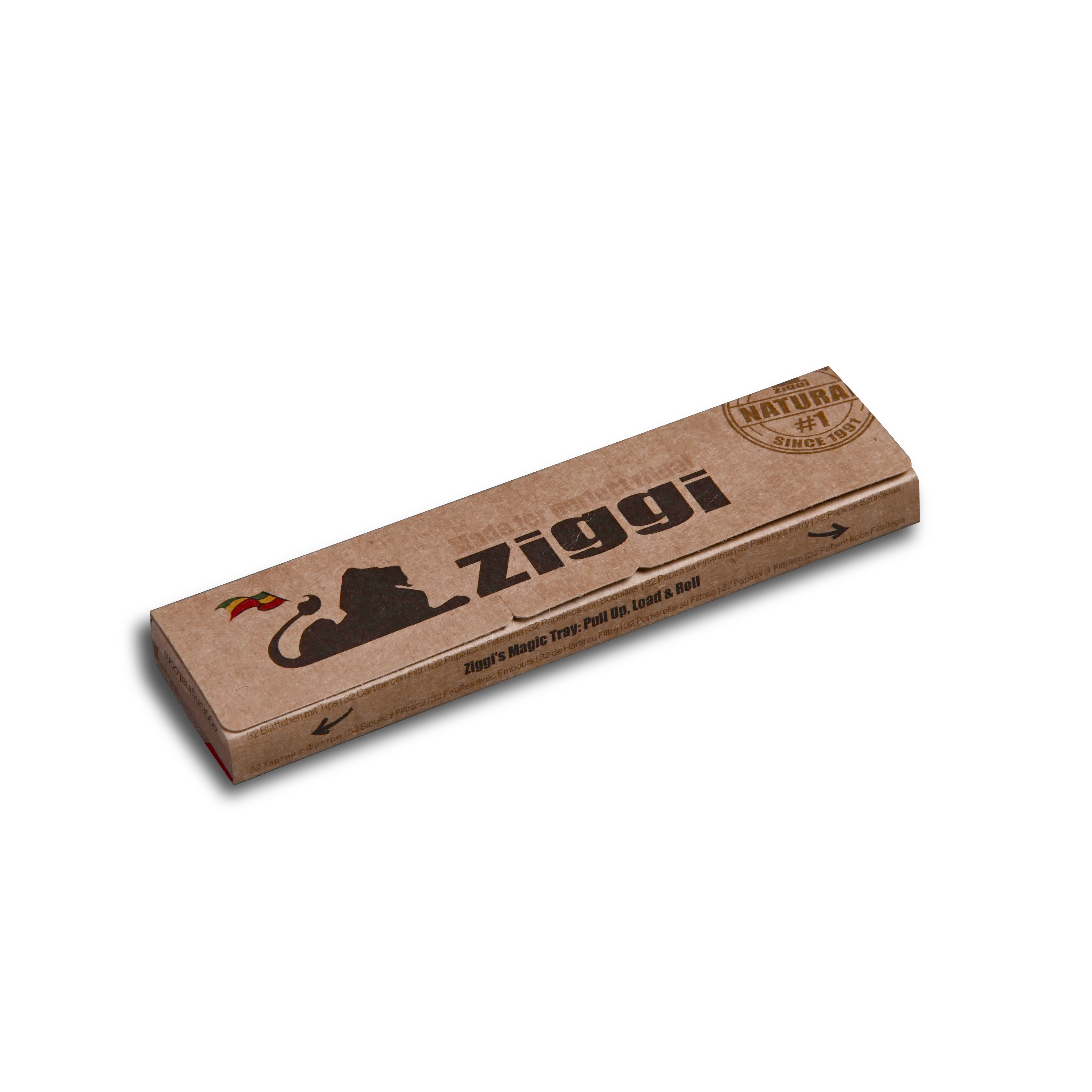 Ziggi Natural King Size Slim Rolling Papers, Filter Tips & Rolling Tray