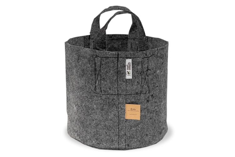 Root Pouch Grey Fabric Pot With Handles 30L