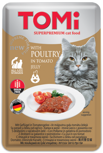 TOMi Poultry in Tomato Jelly Wet Cat Food Pouch 100g