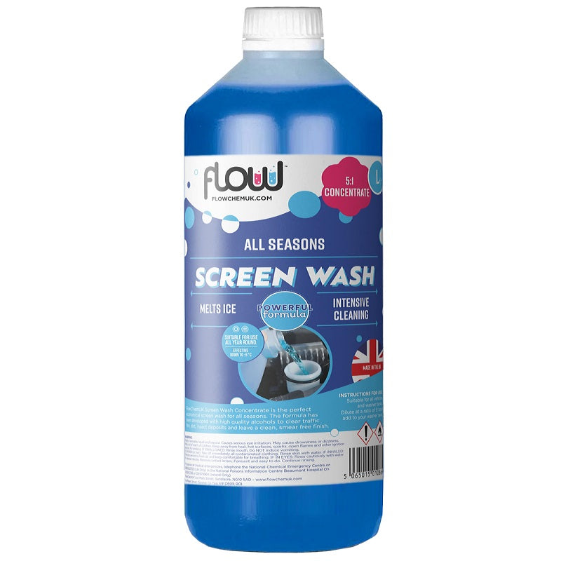 Flow All Seasons Screen Wash Concentrate Blue 1L