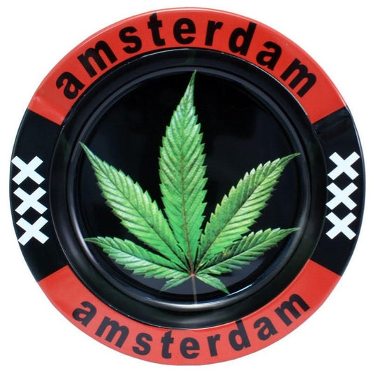 Metal Tin Ashtray - Amsterdam XXX Leaf