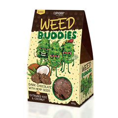 Euphoria Weed Buddies Dark Chocolate with Hemp Seeds, Rice Balls and Coconut 100g