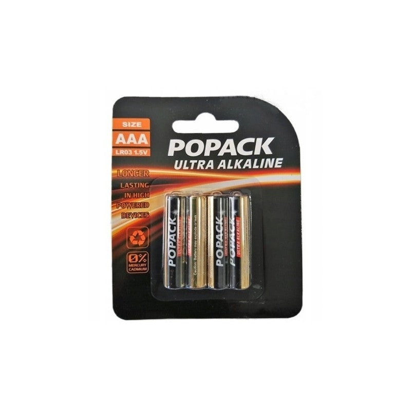 Popack Ultra Alkaline AAA Batteries (4pcs/pack)