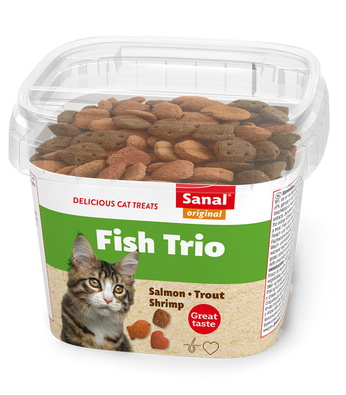 Sanal Fish Trio Cup Cat Treats 75g