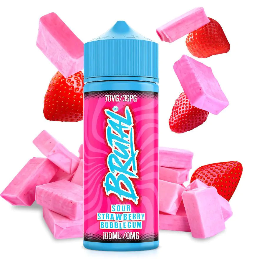 Brutal Sour Strawberry Bubble Gum 100ml