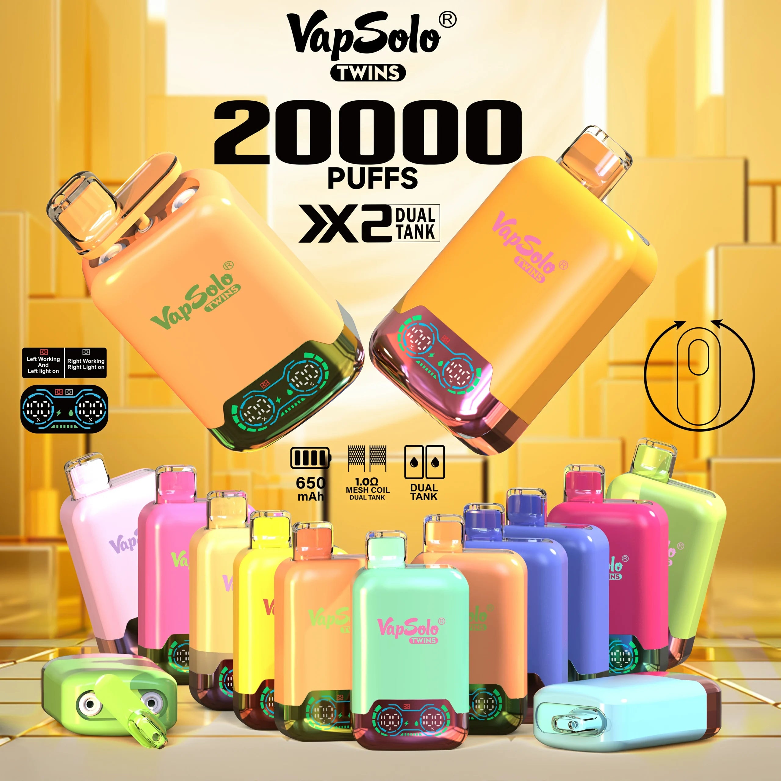 VapSolo Twins 20000 Puffs Disposable Vape