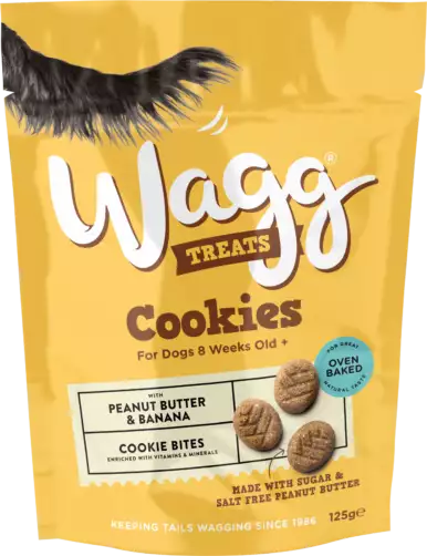 Wagg Peanut Butter & Banana Cookies Dog Treats 125g