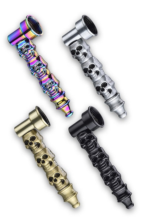 Champ High 8cm Metal Skull Pipe - Assorted Colours