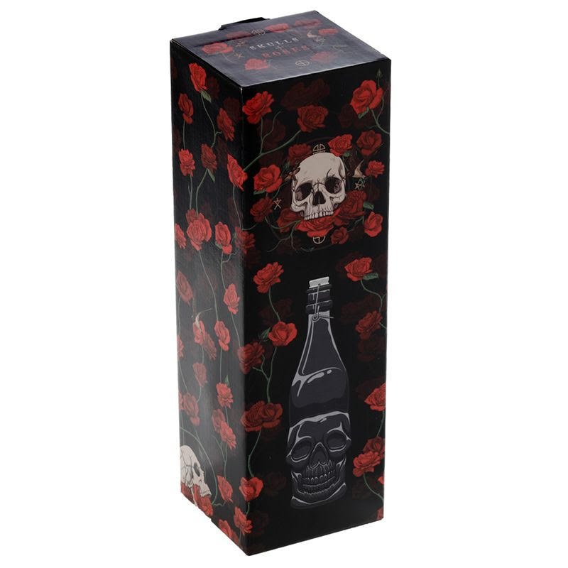 Skull and Roses Glass Wine/Water Empty 1ltr bottle