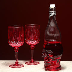 Skull and Roses Glass Wine/Water Empty 1ltr bottle
